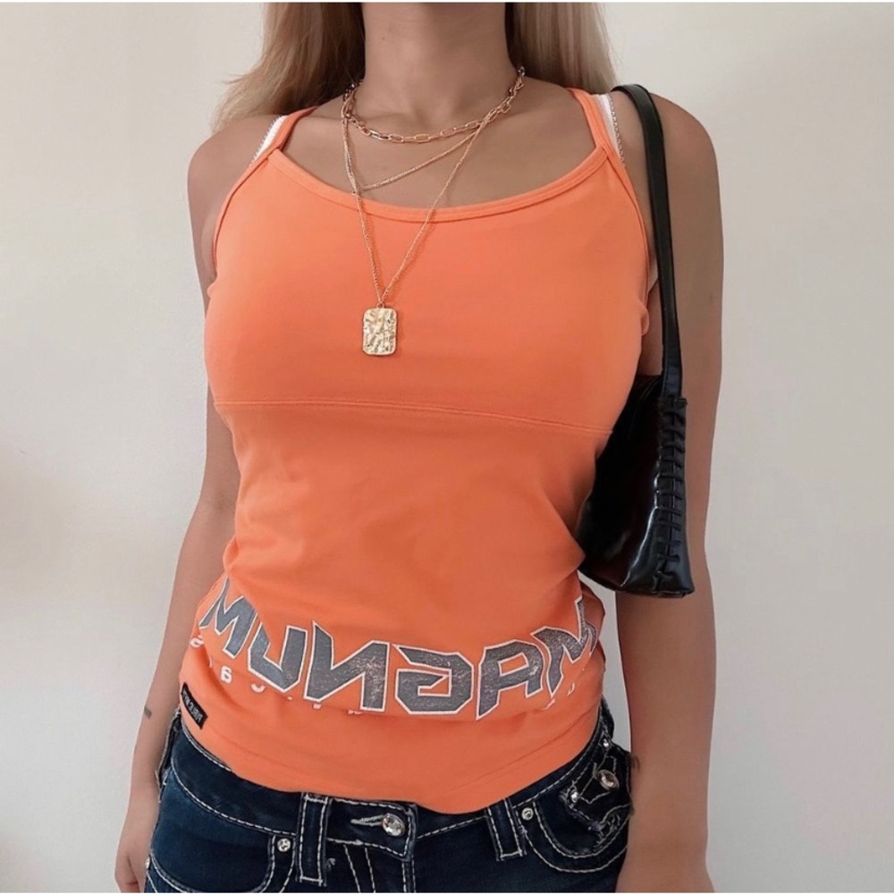 Y2k Magnum Orange strapy chunky Tank